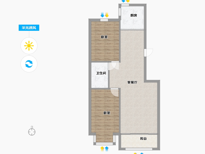 北京-北京市-壹品园-75.48-户型库-采光通风