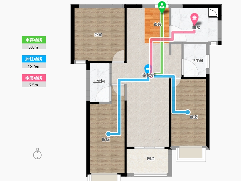 陕西省-西安市-奥园誉府-89.58-户型库-动静线