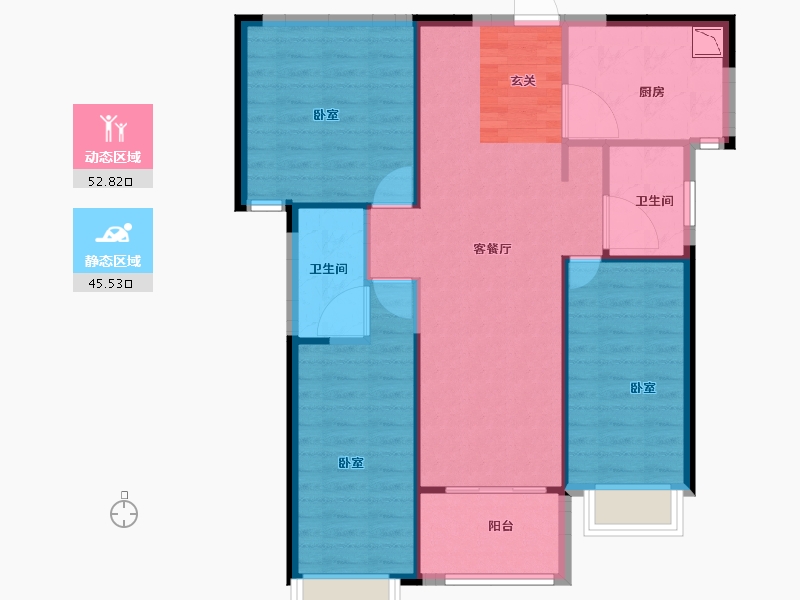 陕西省-西安市-奥园誉府-89.58-户型库-动静分区