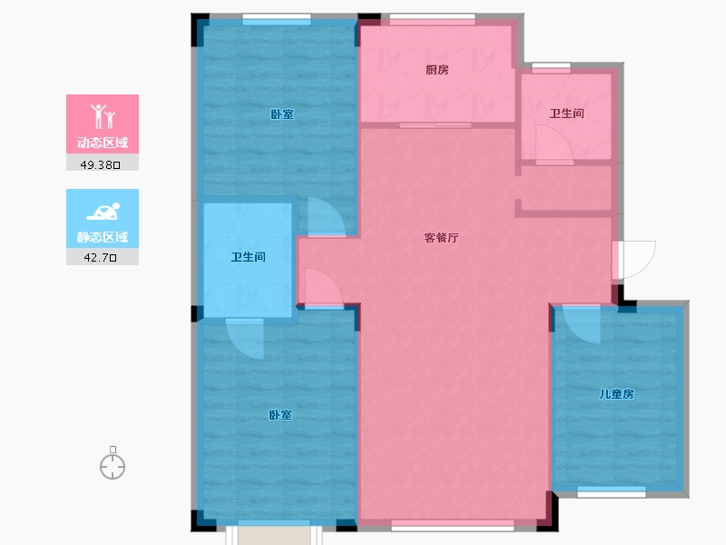 辽宁省-盘锦市-东湖悦府-84.33-户型库-动静分区