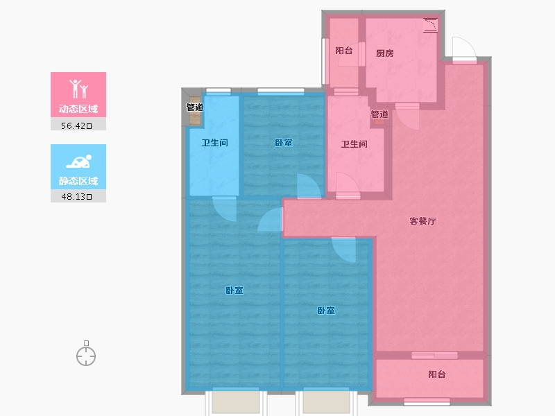 山西省-太原市-太原恒大天宸-93.63-户型库-动静分区