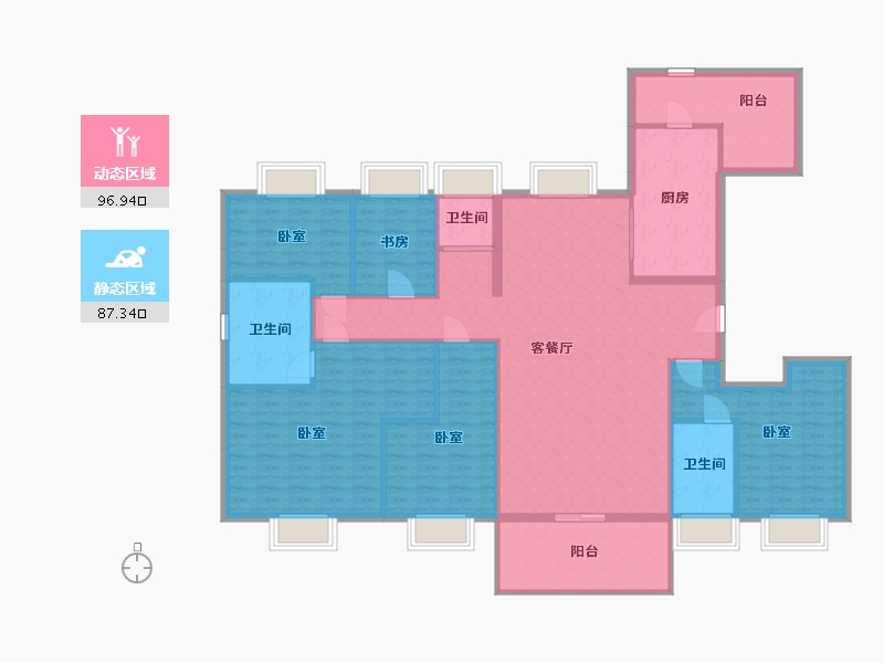 江苏省-南京市-碧桂园十里春风-168.90-户型库-动静分区