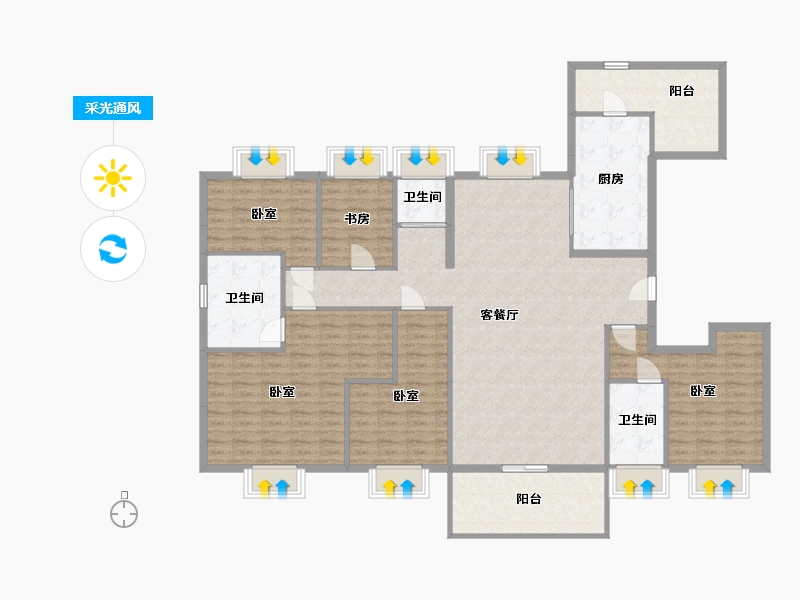 江苏省-南京市-碧桂园十里春风-168.90-户型库-采光通风