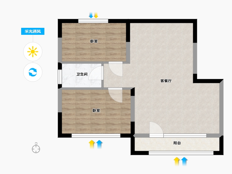 辽宁省-营口市-保利五月花-68.00-户型库-采光通风