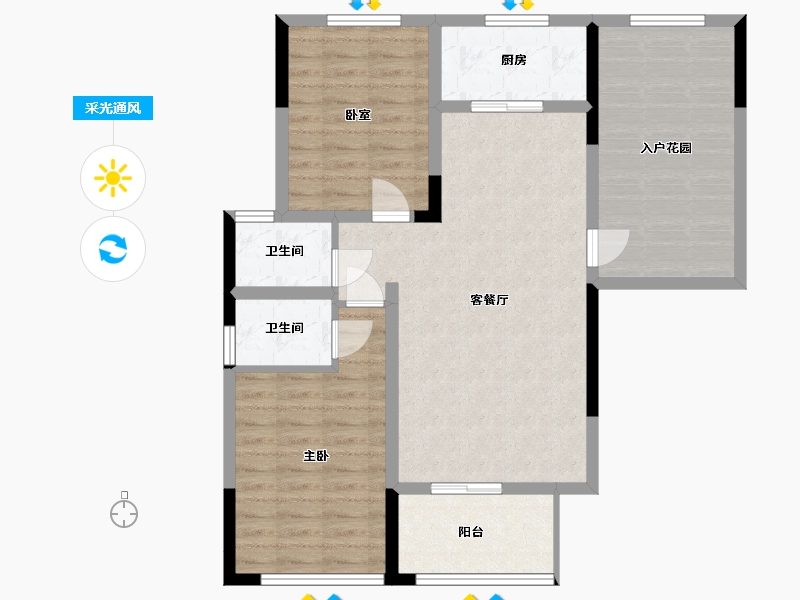 辽宁省-鞍山市-鸿升•壹号公馆-89.05-户型库-采光通风