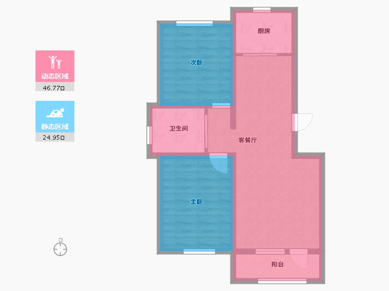 吉林省-延边朝鲜族自治州-融城·樾府-63.33-户型库-动静分区