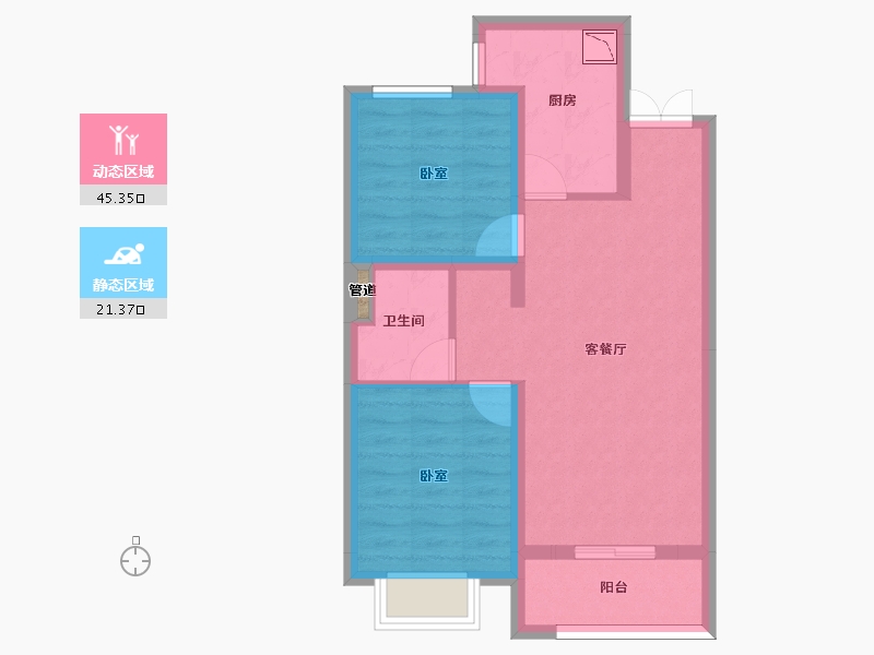 山西省-太原市-东鼎·迎泽里-58.86-户型库-动静分区