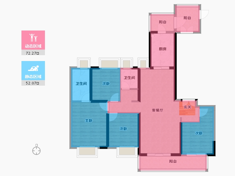 云南省-昆明市-融城昆明湖-110.94-户型库-动静分区