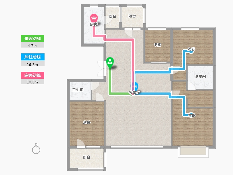 吉林省-延边朝鲜族自治州-水韵蓝天-146.40-户型库-动静线