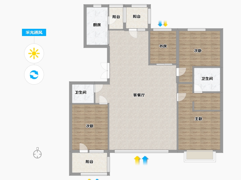 吉林省-延边朝鲜族自治州-水韵蓝天-146.40-户型库-采光通风