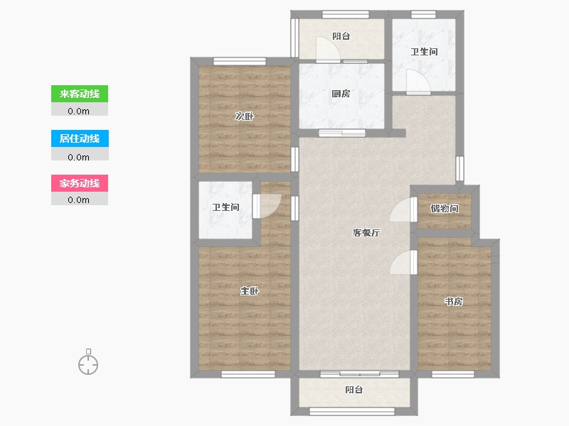 吉林省-延边朝鲜族自治州-蓝溪康苑-90.55-户型库-动静线