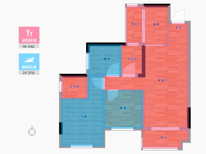 广西壮族自治区-柳州市-香颂·蔚澜半岛-63.92-户型库-动静分区