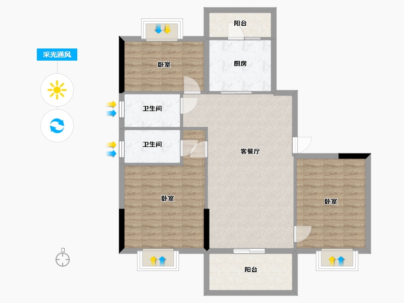 江苏省-南京市-碧桂园十里春风-100.01-户型库-采光通风