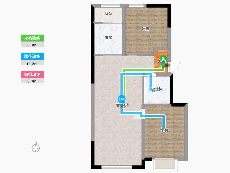 吉林省-延边朝鲜族自治州-大西洋公馆-70.30-户型库-动静线