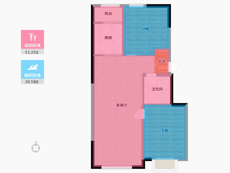 吉林省-延边朝鲜族自治州-大西洋公馆-70.30-户型库-动静分区