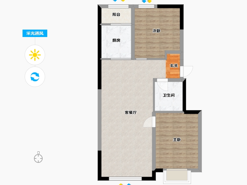 吉林省-延边朝鲜族自治州-大西洋公馆-70.30-户型库-采光通风