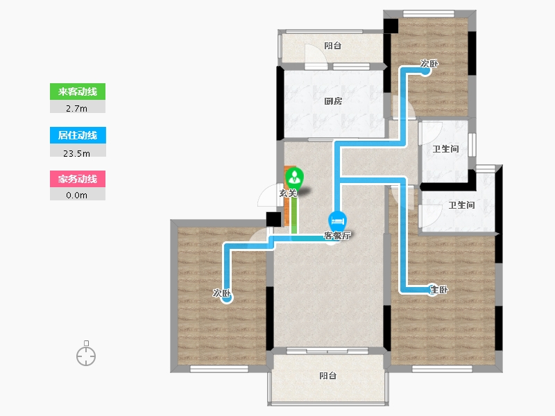 广西壮族自治区-柳州市-鹿寨碧桂园鹿鸣湖1號-95.30-户型库-动静线