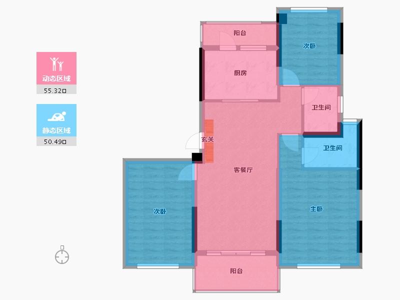 广西壮族自治区-柳州市-鹿寨碧桂园鹿鸣湖1號-95.30-户型库-动静分区