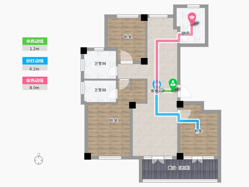 辽宁省-大连市-大连玉兰花园二期-98.01-户型库-动静线