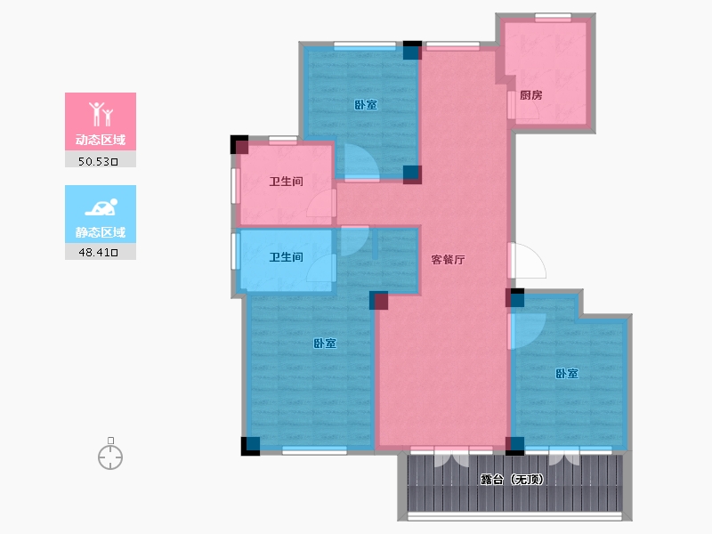 辽宁省-大连市-大连玉兰花园二期-98.01-户型库-动静分区