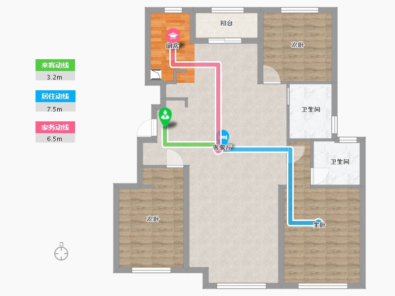 吉林省-延边朝鲜族自治州-苏州印象·御园-100.00-户型库-动静线