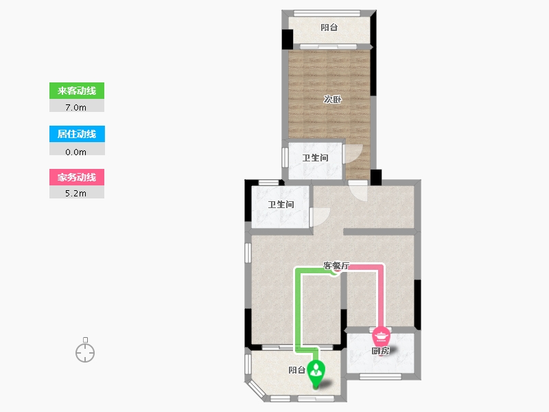 湖南省-长沙市-长沙恒大城-73.25-户型库-动静线