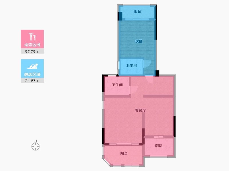 湖南省-长沙市-长沙恒大城-73.25-户型库-动静分区