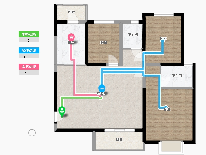 陕西省-西安市-龙腾万都汇-92.31-户型库-动静线