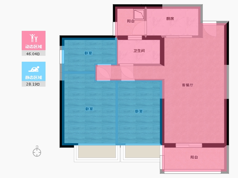 辽宁省-营口市-鑫盛家园-65.41-户型库-动静分区