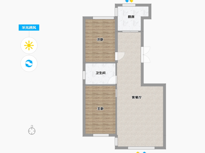 吉林省-延边朝鲜族自治州-亿洋·御城-71.69-户型库-采光通风