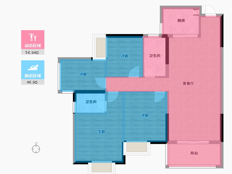 广西壮族自治区-梧州市-桂宏达翰林尊府-93.17-户型库-动静分区