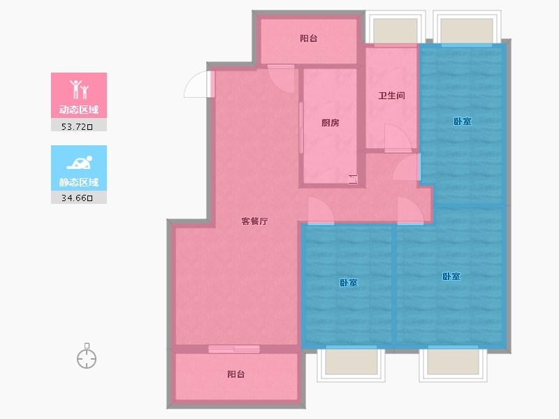 江苏省-南京市-碧桂园十里春风-78.96-户型库-动静分区