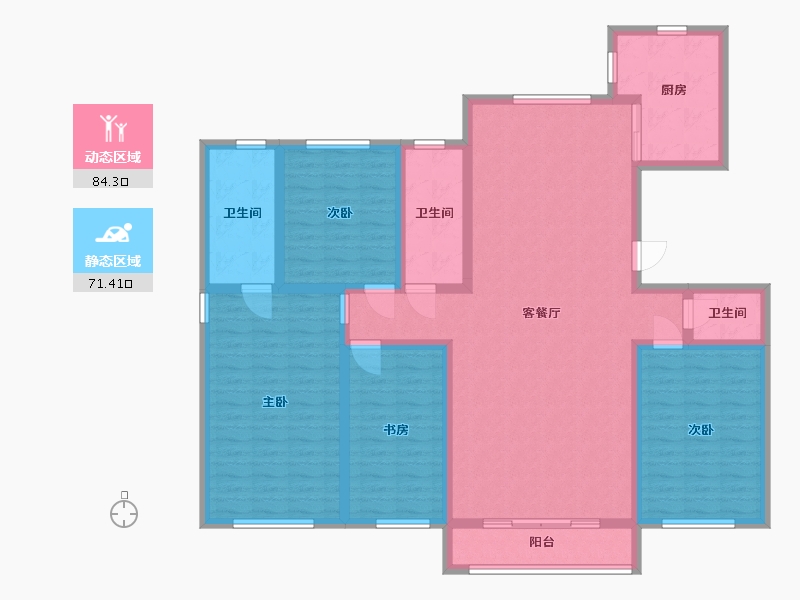 吉林省-延边朝鲜族自治州-蓝溪康苑-139.68-户型库-动静分区