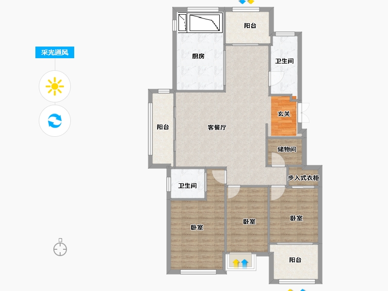 江苏省-南京市-新湖仙林翠谷-109.00-户型库-采光通风