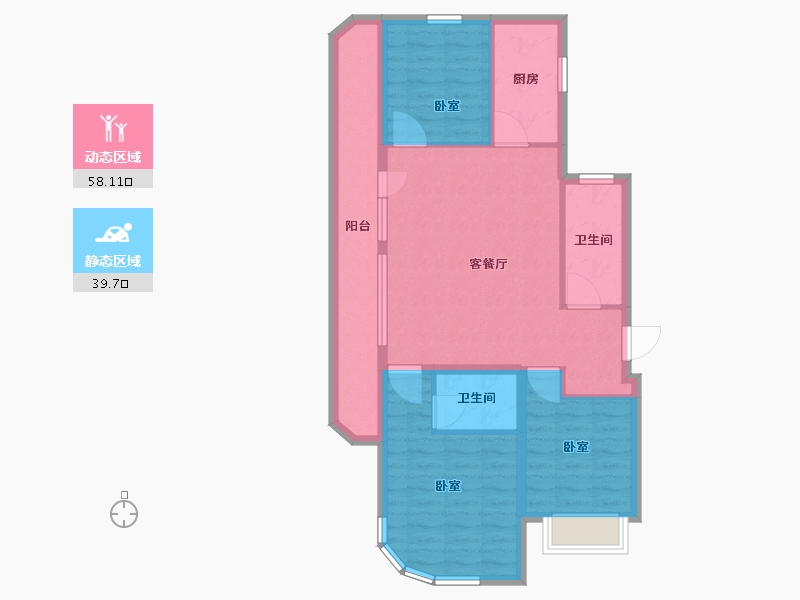 辽宁省-大连市-绿城湖畔和庐-87.01-户型库-动静分区