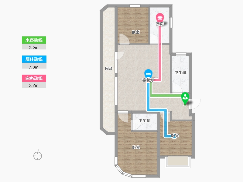 辽宁省-大连市-绿城湖畔和庐-87.01-户型库-动静线