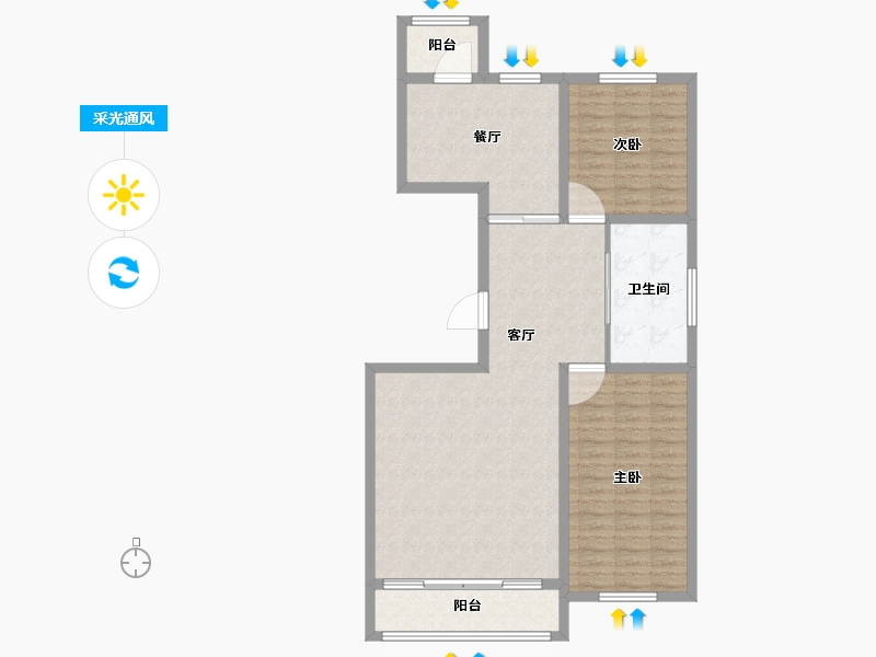 黑龙江省-牡丹江市-上东壹品-98.36-户型库-采光通风