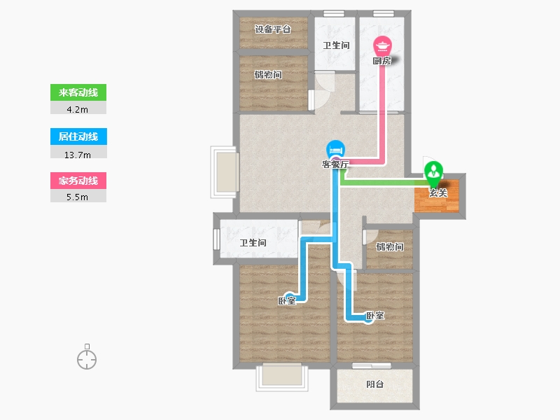 江苏省-南京市-万科和昌金域东方-88.00-户型库-动静线