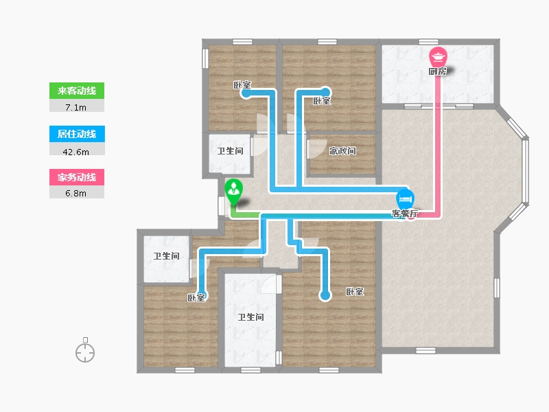 内蒙古自治区-包头市-万科中央公园-156.80-户型库-动静线