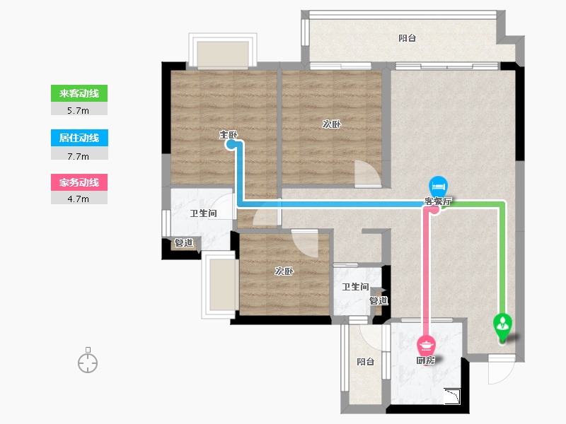 广西壮族自治区-梧州市-万达滨江城-82.35-户型库-动静线