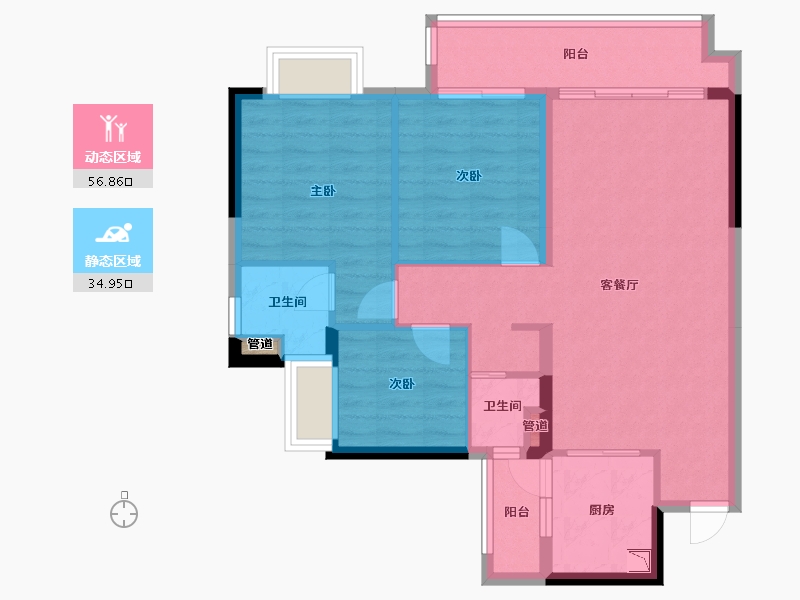 广西壮族自治区-梧州市-万达滨江城-82.35-户型库-动静分区