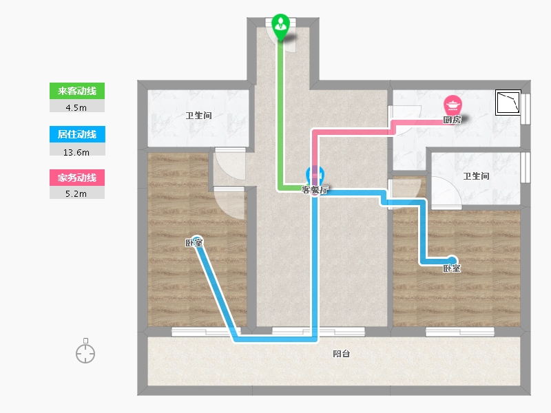 陕西省-西安市-水一方观河-70.44-户型库-动静线