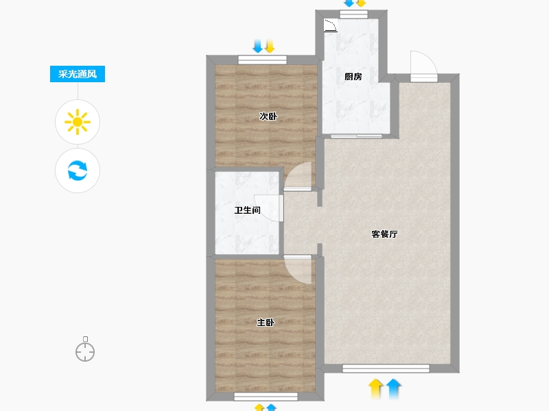 黑龙江省-哈尔滨市-融创星美御-60.12-户型库-采光通风