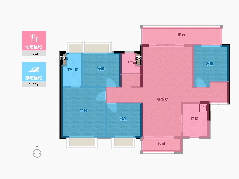 广西壮族自治区-梧州市-万达滨江城-96.27-户型库-动静分区