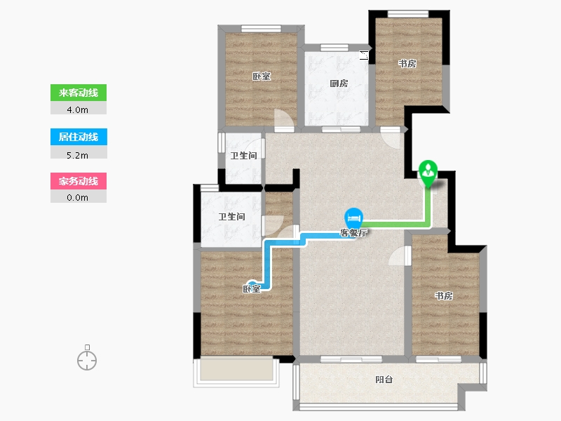 陕西省-西安市-西安孔雀城-93.99-户型库-动静线