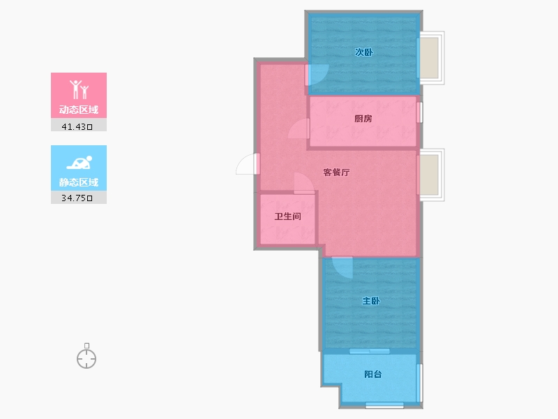 陕西省-西安市-长乐嘉韵-69.00-户型库-动静分区