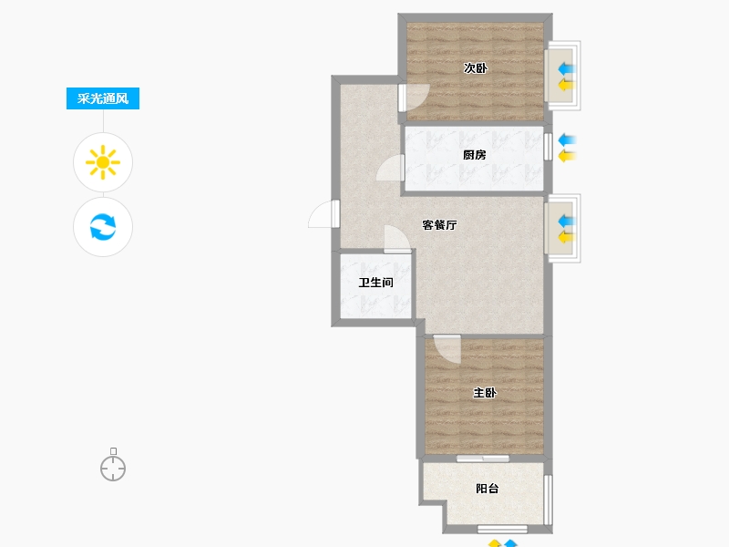 陕西省-西安市-长乐嘉韵-69.00-户型库-采光通风