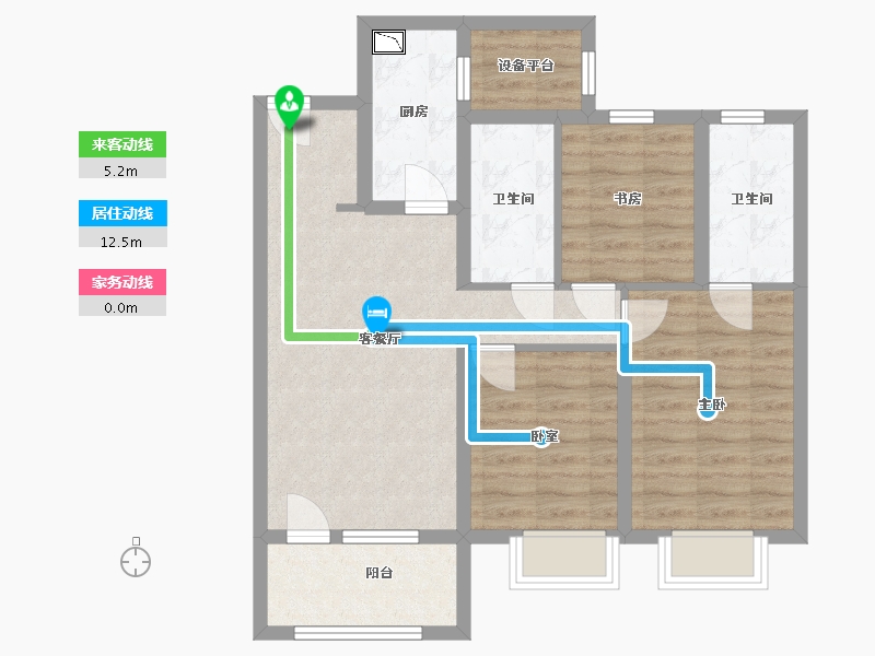 辽宁省-鞍山市-富力城-77.05-户型库-动静线