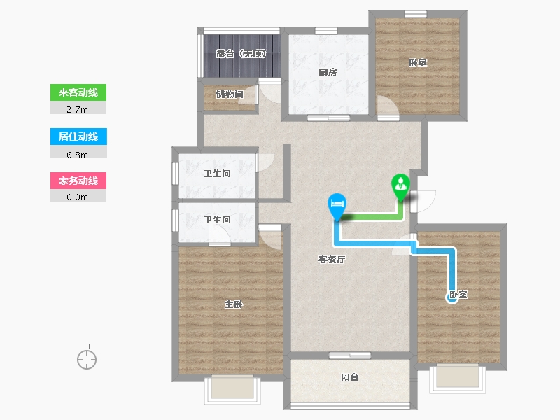 陕西省-西安市-世园·林逸-116.99-户型库-动静线