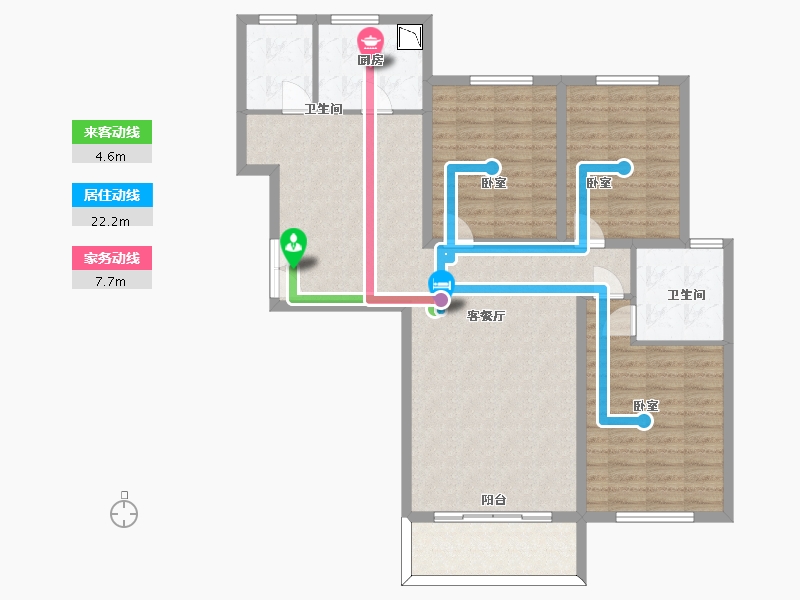 陕西省-西安市-天健望湖大观-110.72-户型库-动静线